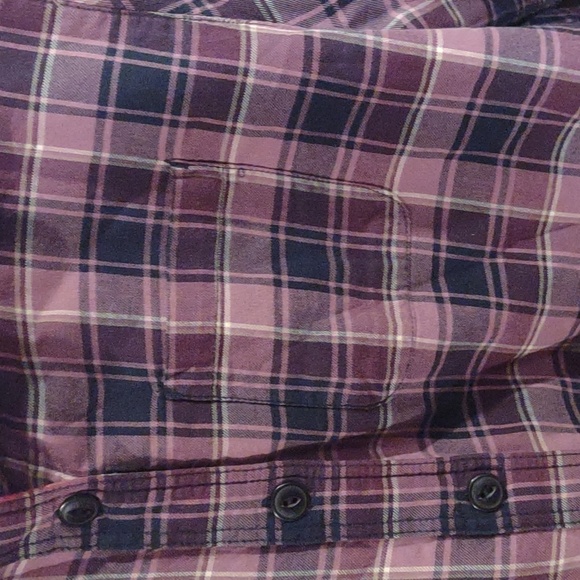 LL Bean women's xsmall purple plaid fleece lined  button down shacket - Picture 2 of 4